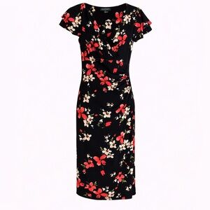 Ralph Lauren Black Floral Midi Dress